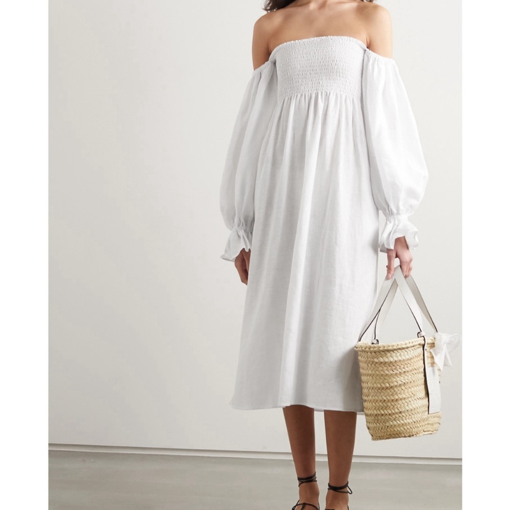 SLEEPER Atlanta Linen Dress in White NWT